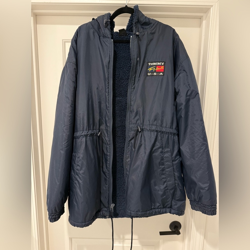 Vintage Men’s Tommy Hilfiger Sport Parka Coat Jacket Fleece XL